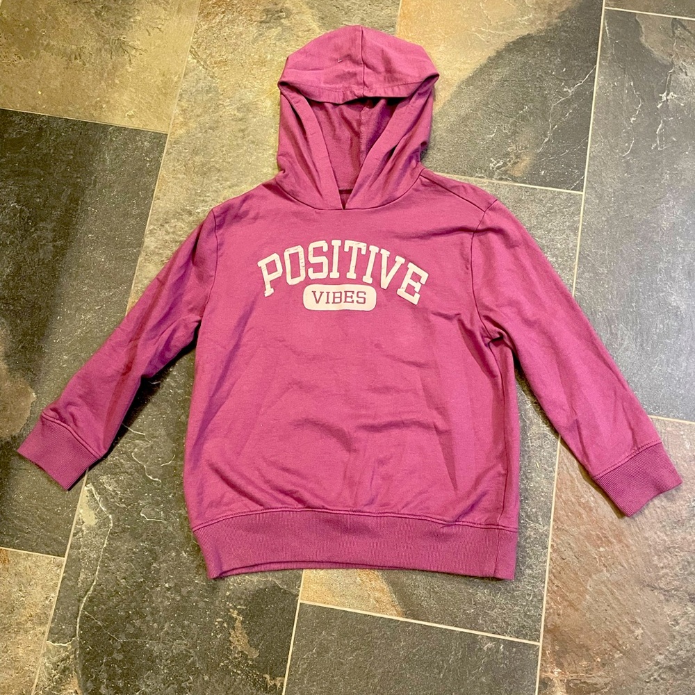 pink positive vibes hoodie